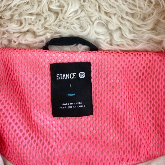 STANCE | "Heatin' Up" Sherpa Pullover Beige Ivory Pink Black Jacket | Large - Picture 6 of 9